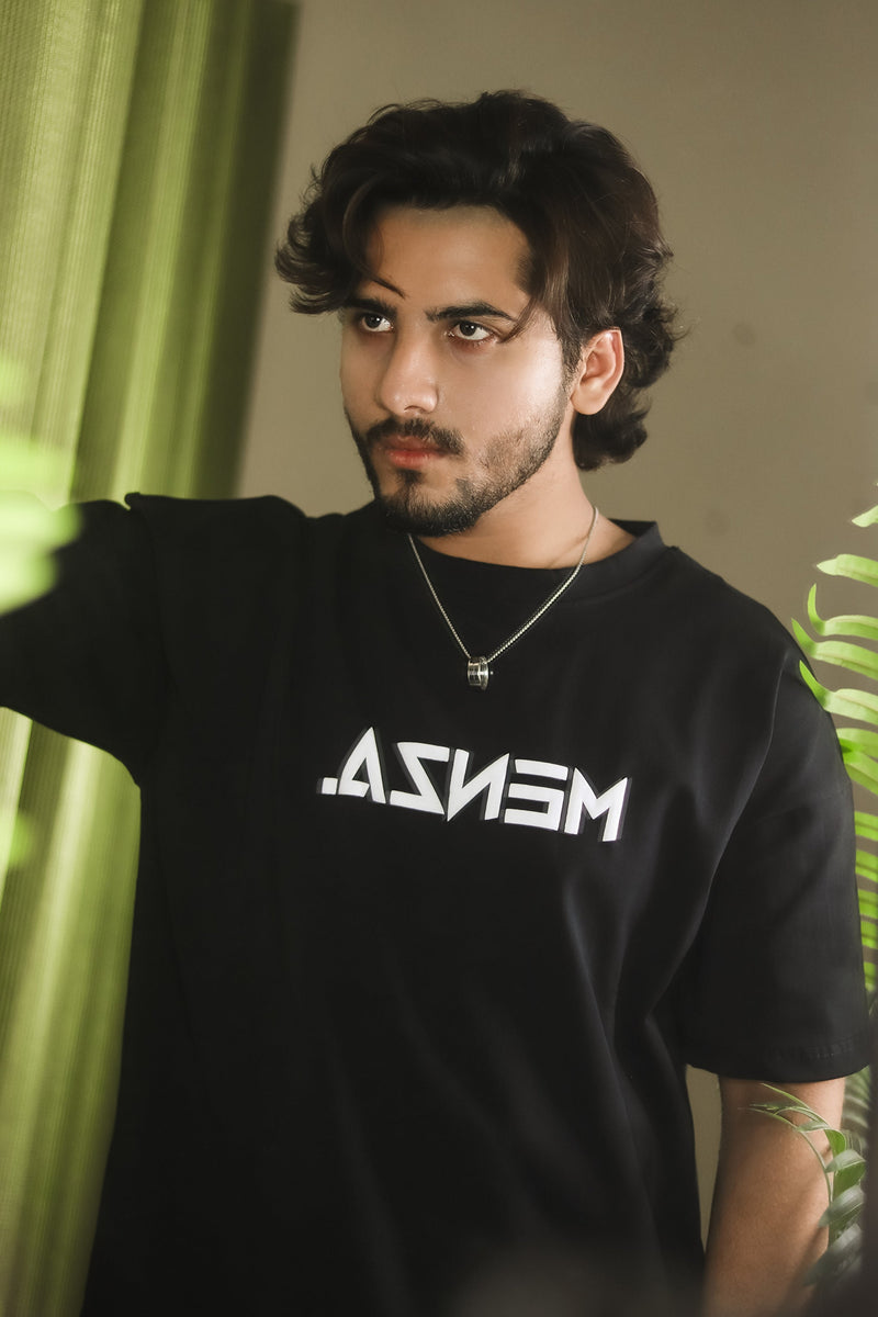 Baggy Fit Graphic Tee - Black