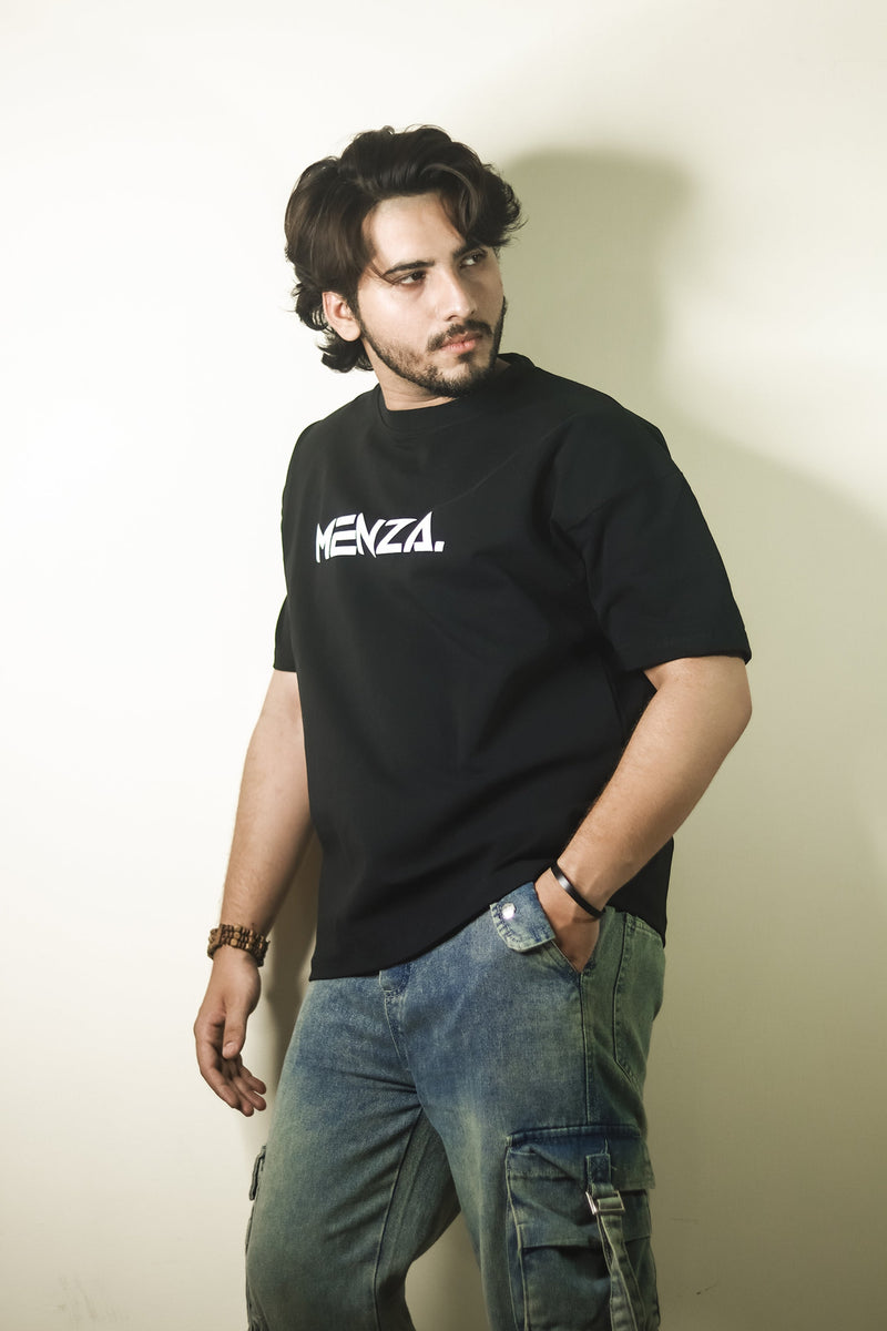 Baggy Fit Graphic Tee - Black