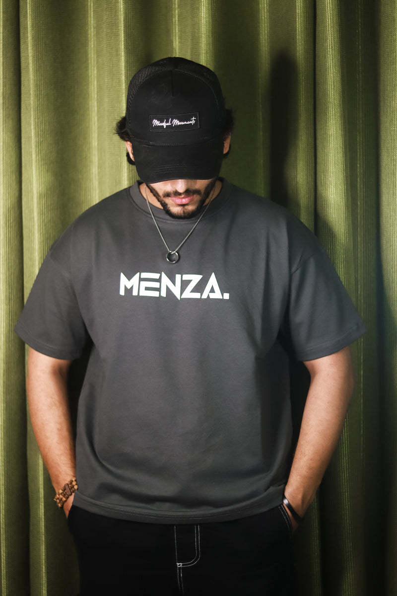 Baggy Fit Graphic Tee - Grey