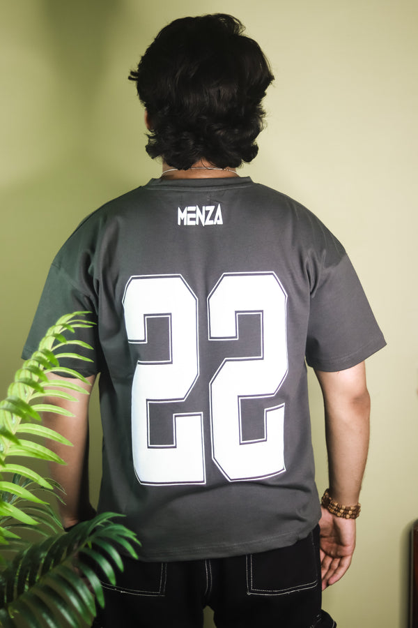 Baggy Fit Graphic Tee - Grey