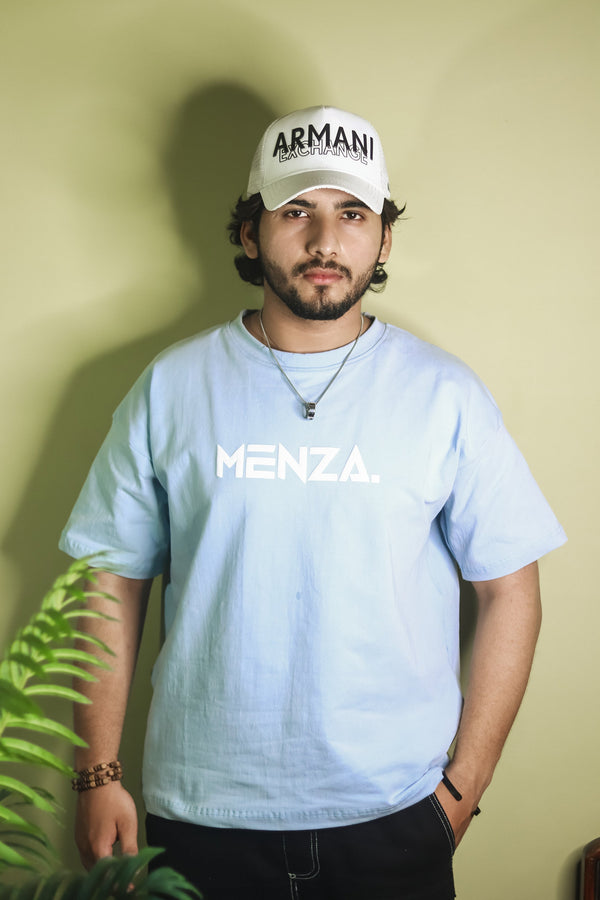 Baggy Fit Graphic Tee - Sky Blue