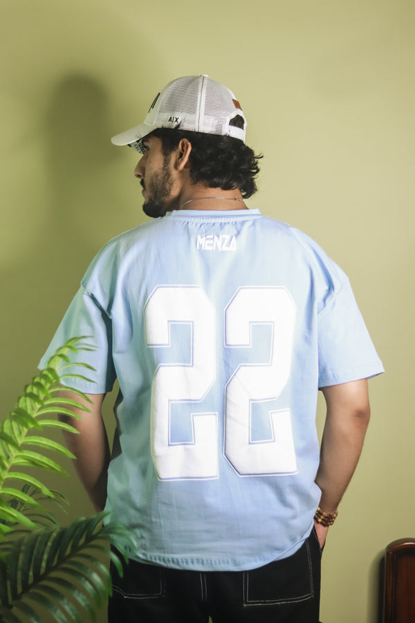 Baggy Fit Graphic Tee - Sky Blue