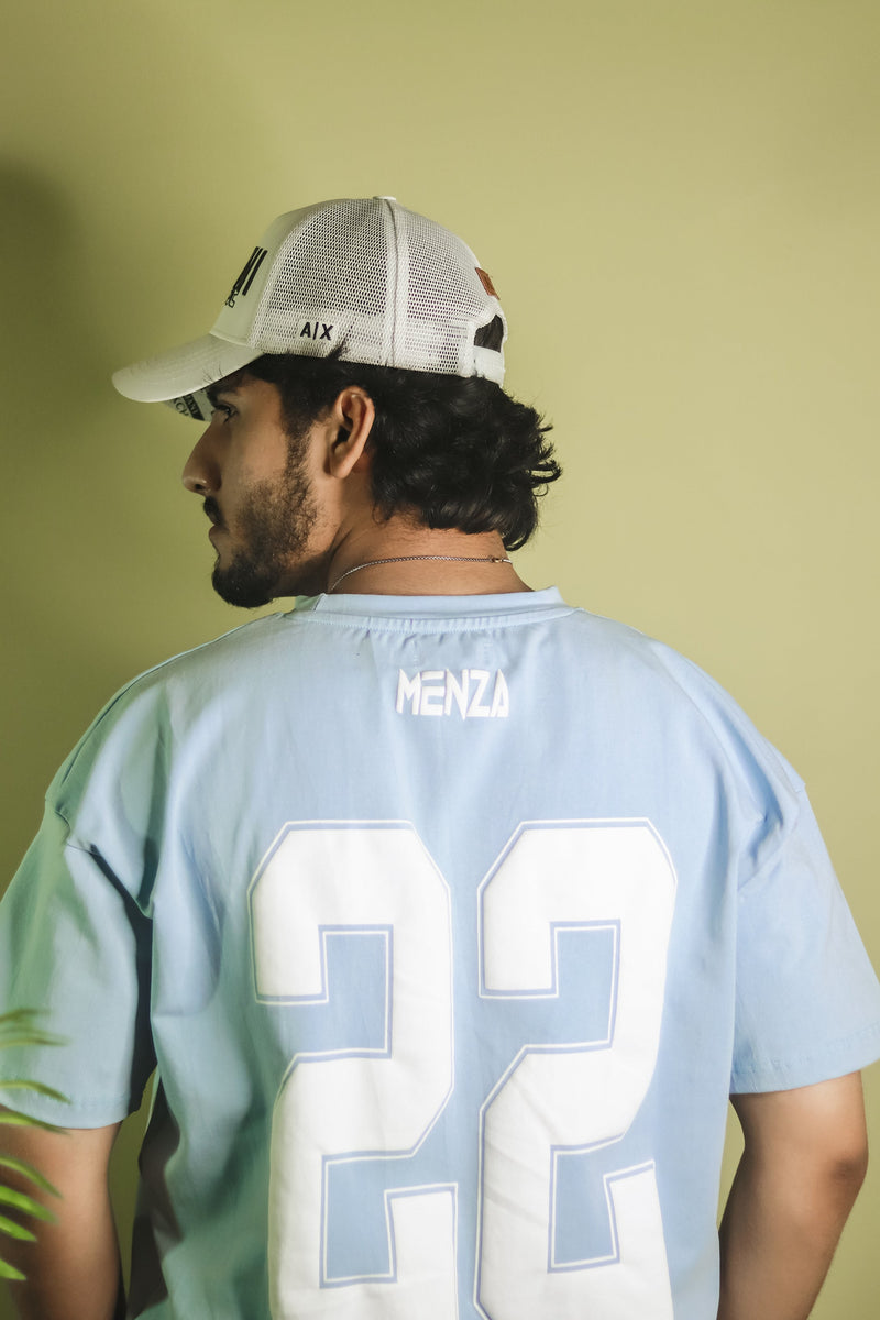 Baggy Fit Graphic Tee - Sky Blue
