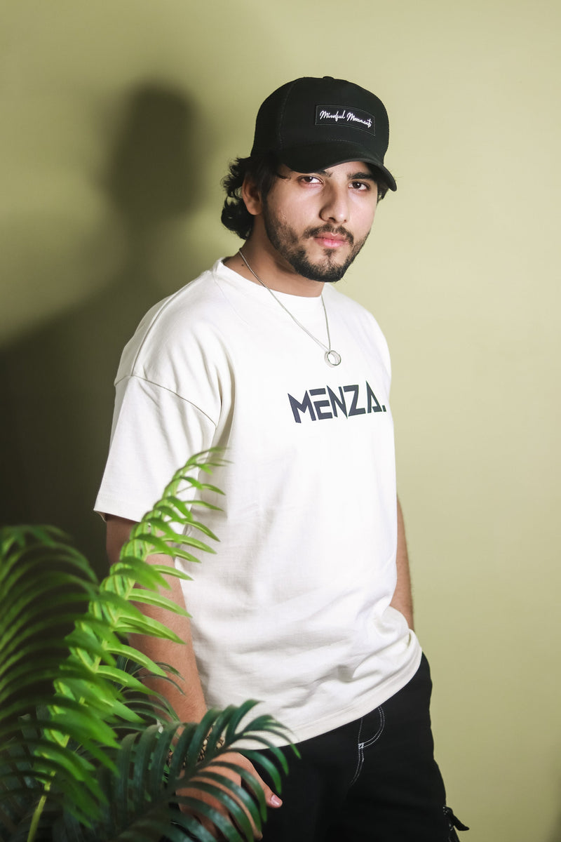 Baggy Fit Graphic Tee - Beige