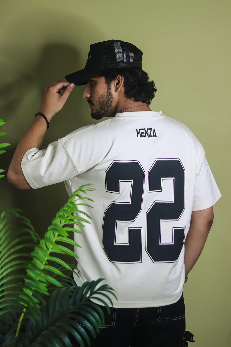 Baggy Fit Graphic Tee - Beige