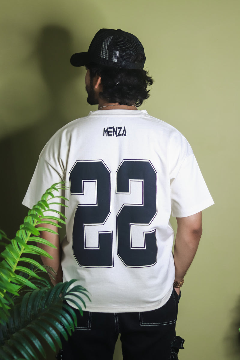 Baggy Fit Graphic Tee - Beige