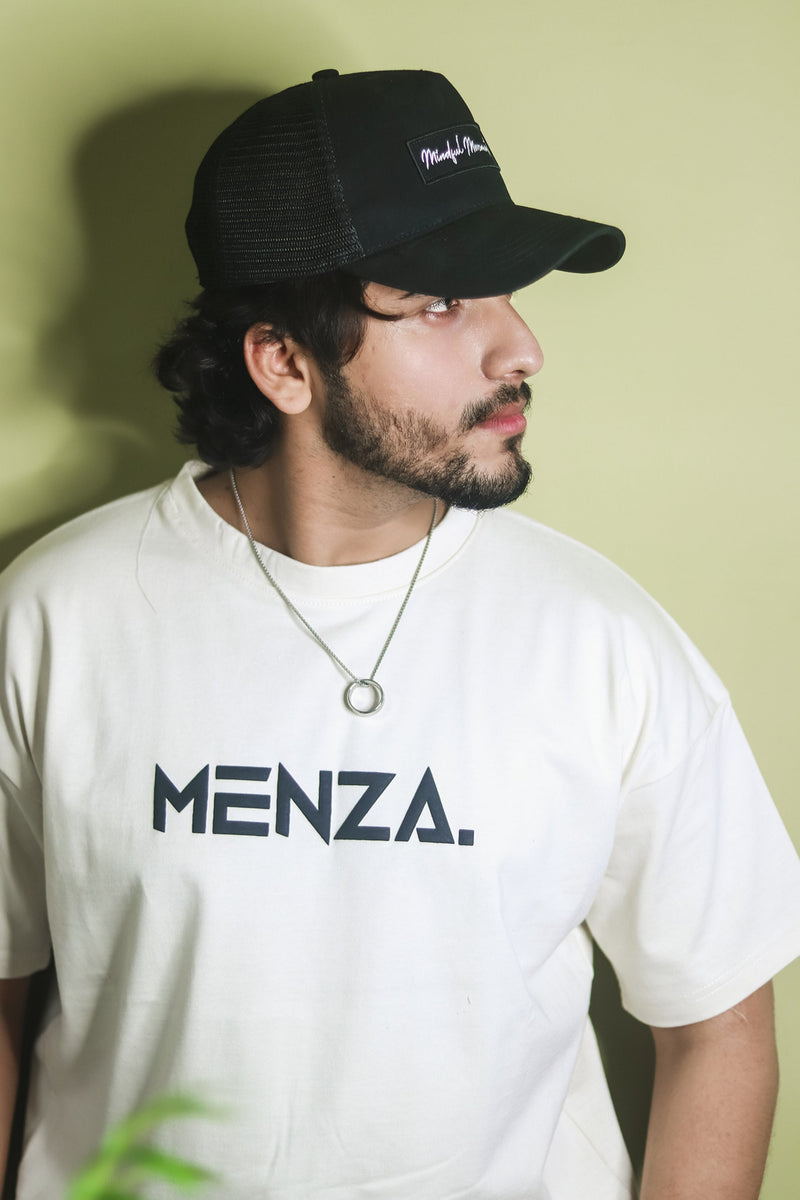 Baggy Fit Graphic Tee - Beige