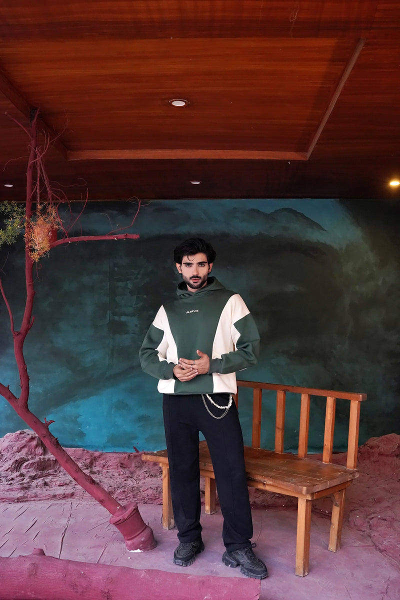 Menza Olive Contrast Hoodie