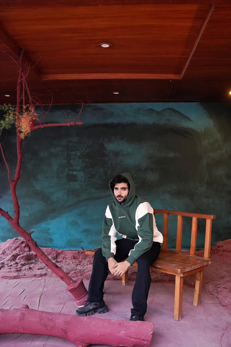 Menza Olive Contrast Hoodie